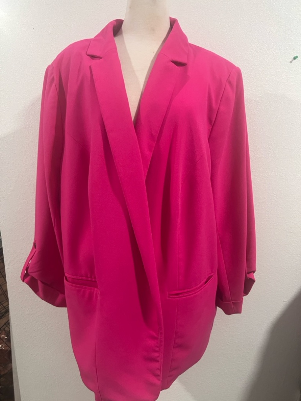 Worthington Hot Pink Open-Front Blazer